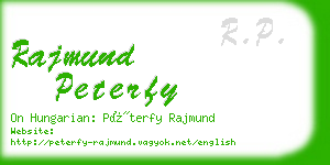 rajmund peterfy business card